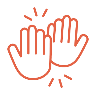 Icon of two hand high fiving - Illustrating the Flow's value Build Together