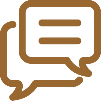 Icon of two speech bubbles, one overlapping the other, representing conversation.