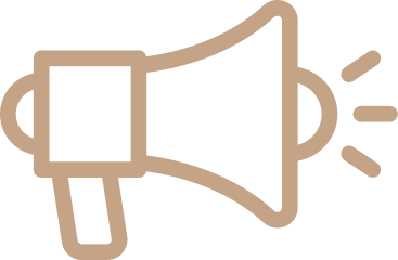 Icon of a megaphone emitting sound waves