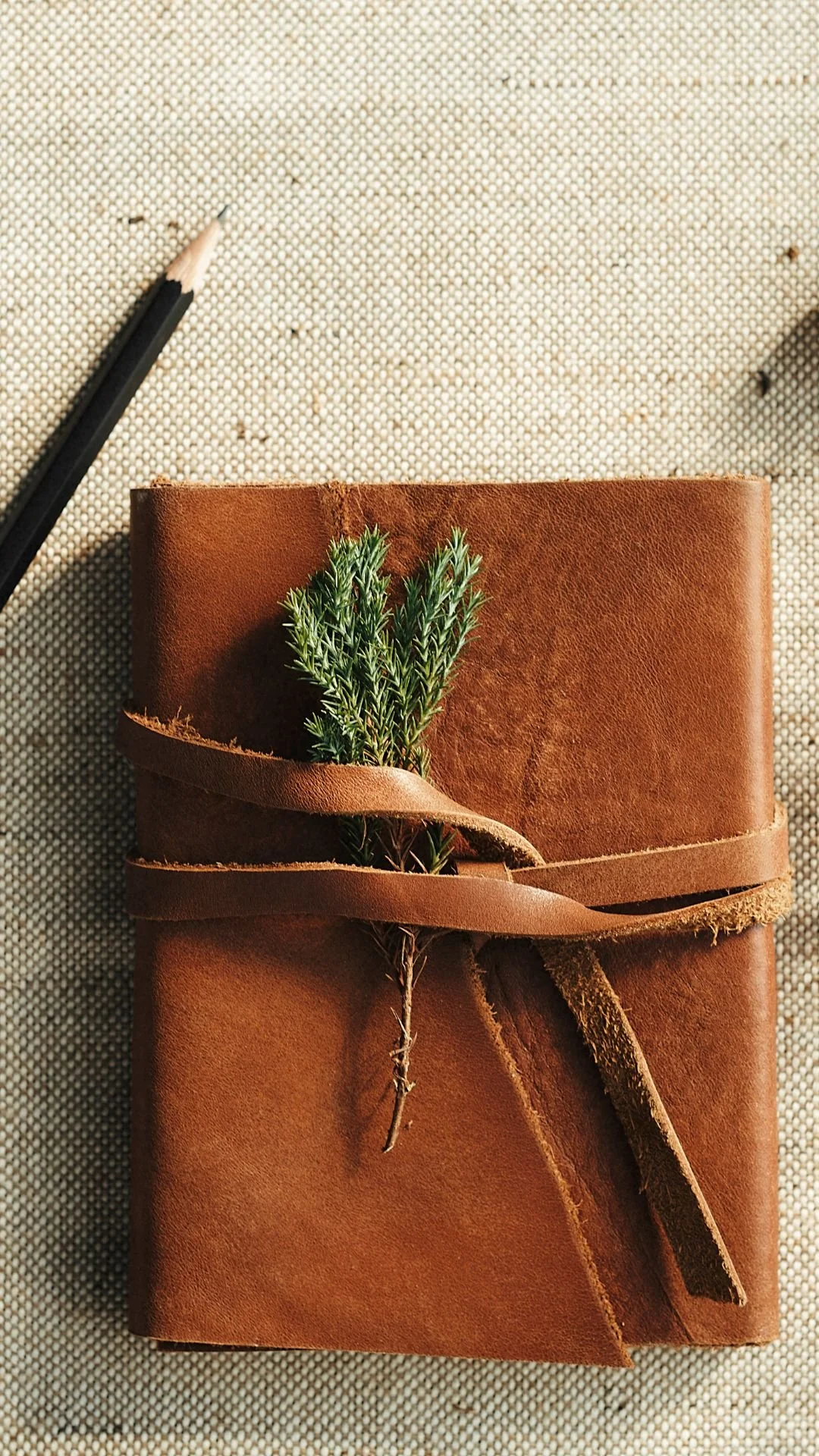 Leather-bound journal and pencil representing the foundational study and ethical framework of evolutionary astrology.