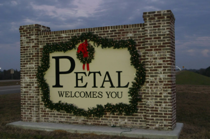 Sign going into the city of Petal MS