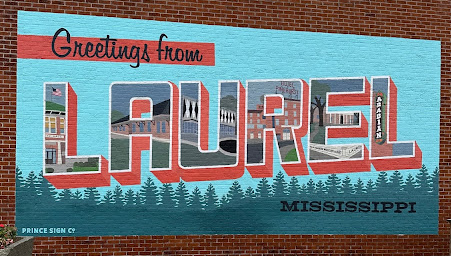 Sign in downtown Laurel MS greetings