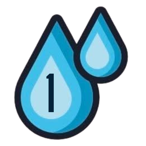 Smart Wash WA logo of two blue water droplet icons with the number 1 inside the larger droplet.