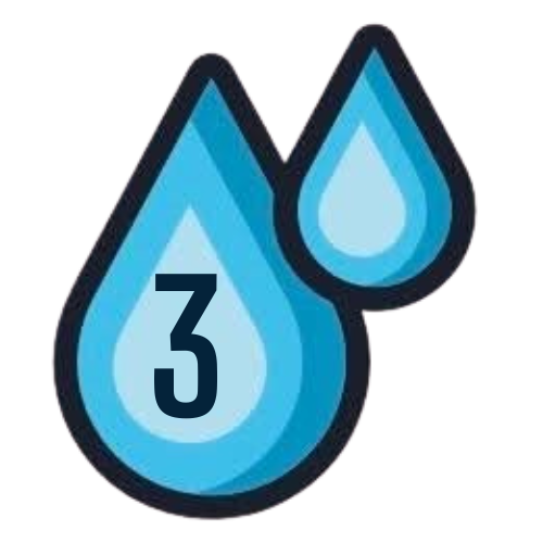 Smart Wash WA logo of two blue water droplet icons with the number 3 inside, outlined in black, overlapping each other.