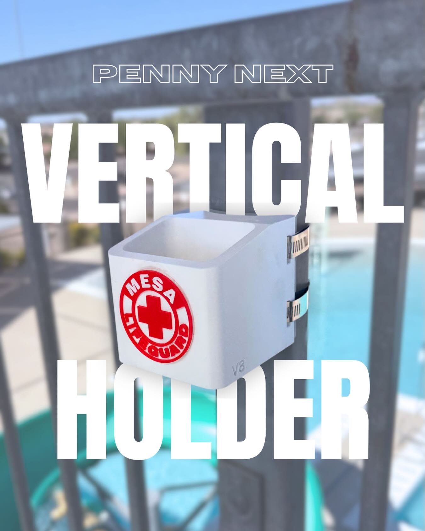 Vertical mount holder&mdash;made to clamp straight onto any vertical bar. Clean, secure, and built for lifeguards.

#PennyNext #LifeguardGear #3DPrinted #Aquatics #WalkieTalkieHolder #PoolSafety