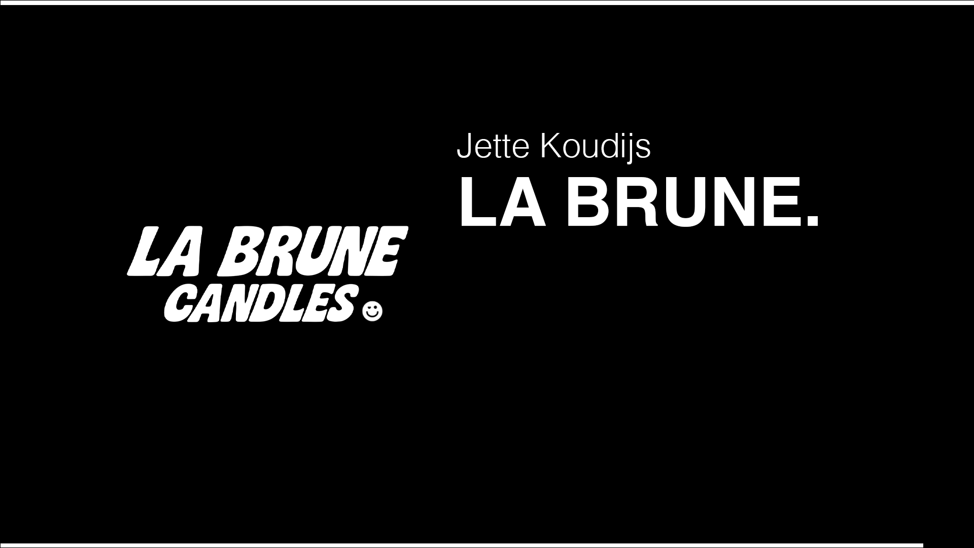 Black background with white text that reads 'Bas Berends Happyfood.' A logo featuring a chef's hat with a curved line and the letters 'HF' is on the left side of the image.