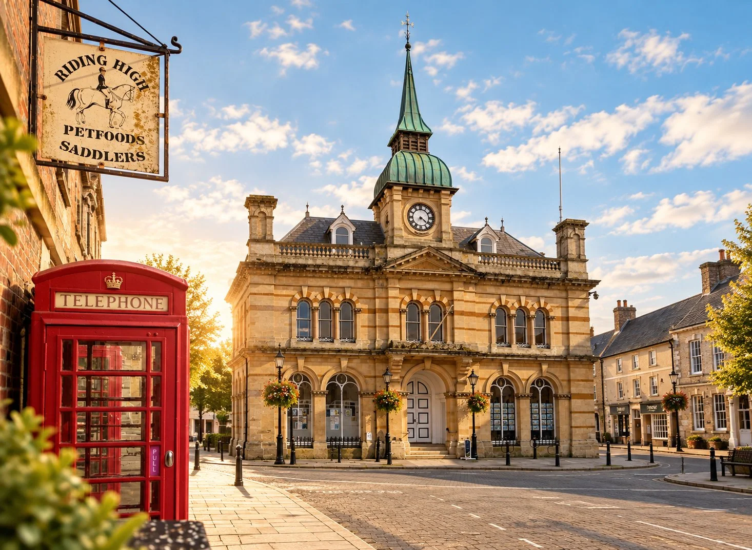 Towcester Town Hall in the centre of Towcester, Northamptonshire