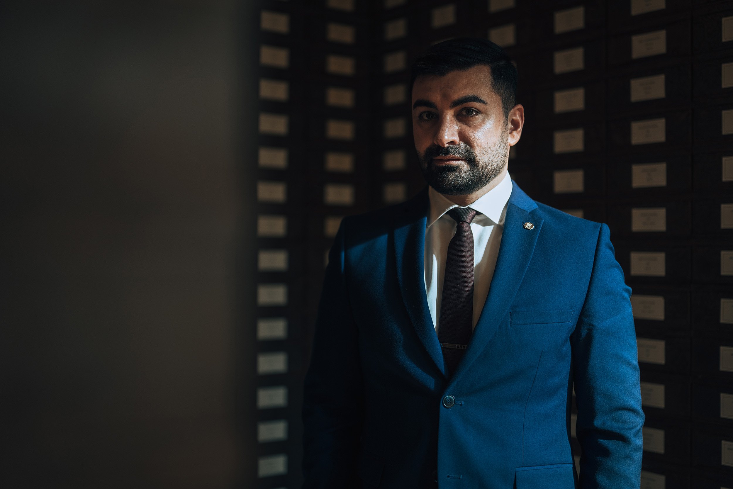 Muhanad Al-Halak  im Deutschen Bundestag, politisches Porträt von Stefan Trocha