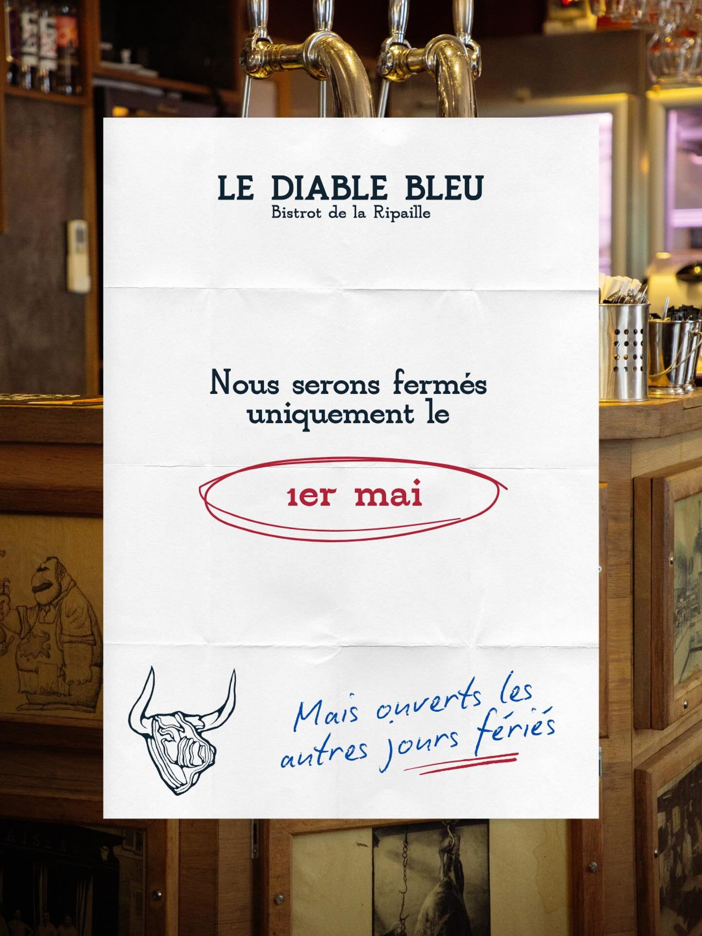 Les amis, un petit mot pour vous dire qu&rsquo;on ferme boutique UNIQUEMENT pour le 1er mai. Le reste du temps, on est l&agrave; pour vous accueillir bras ouverts ! 🤗 Profitez bien de votre journ&eacute;e et on se dit &agrave; samedi pour la suite !