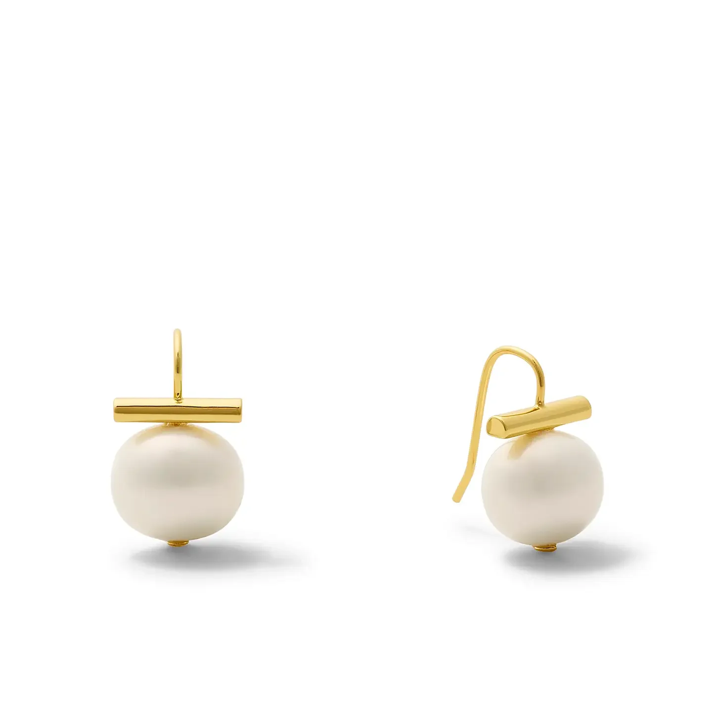 Gold Filled Pebble Pearl Earrings
