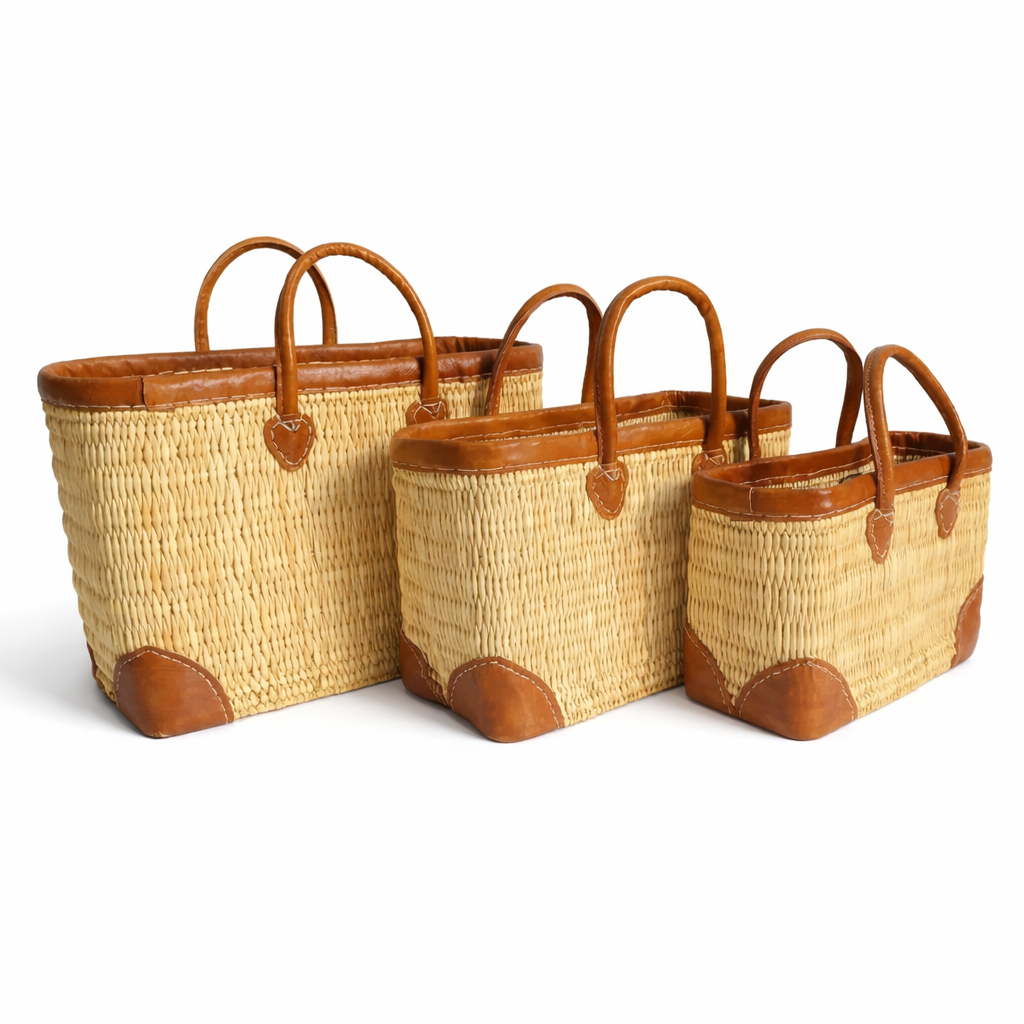 Village Everything Tote- Leather trimmed