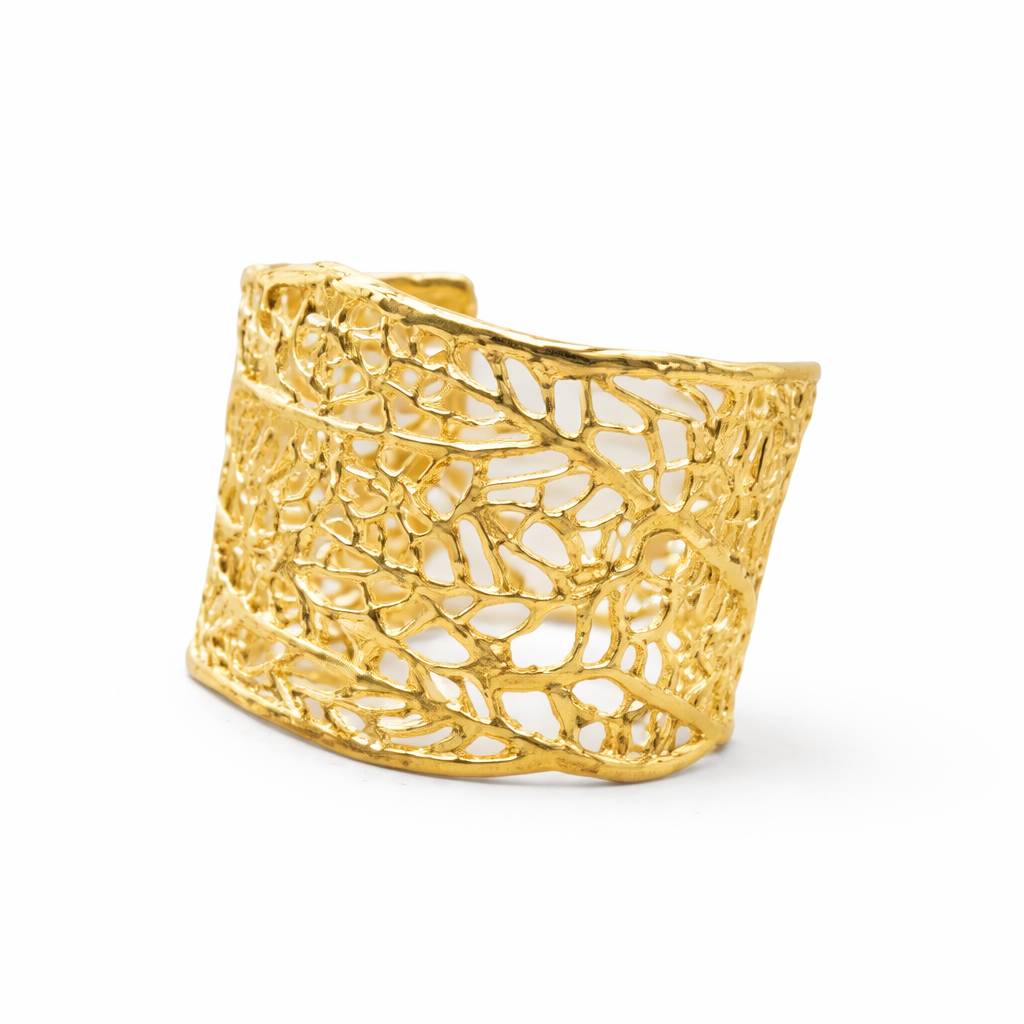 Elegant Gold Lace Cuff Bracelet