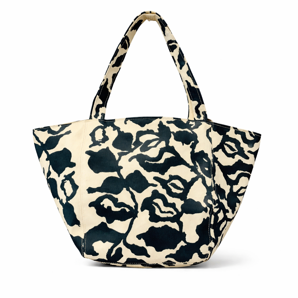Vine Black Canvas Tote Bag