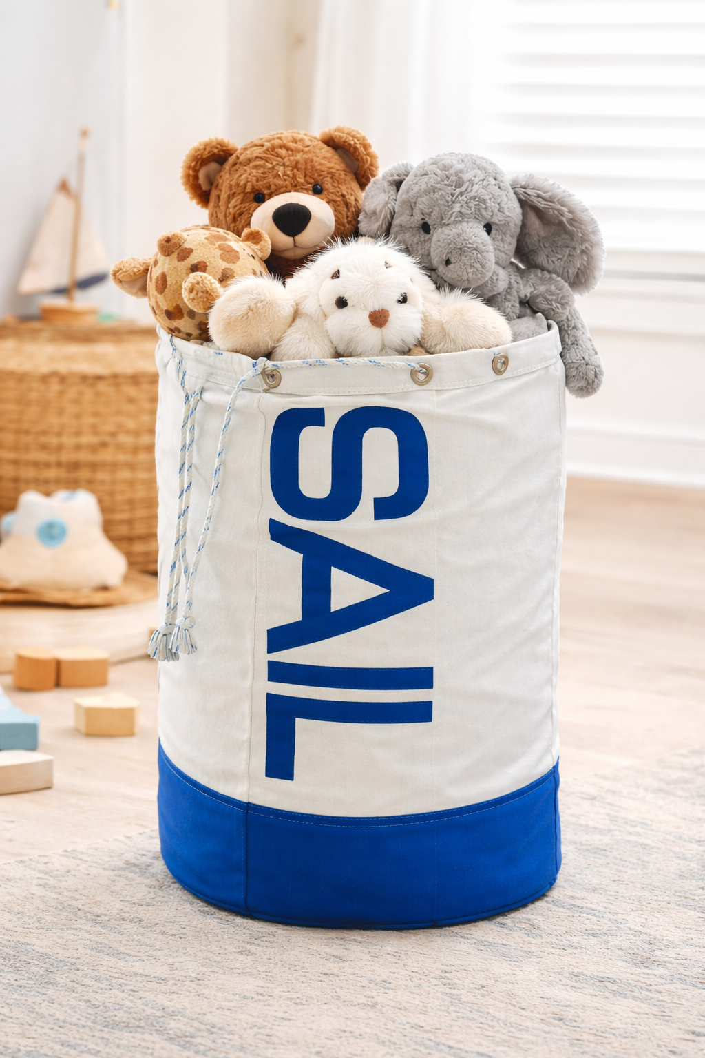 nautical recycled sailcloth storage bag with SAIL insignia.png