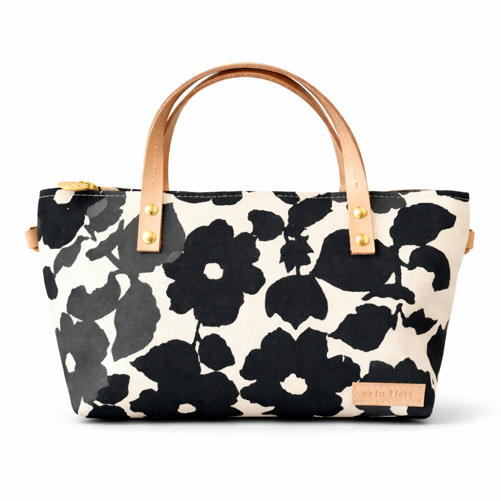Satchel Bag- Black Floral