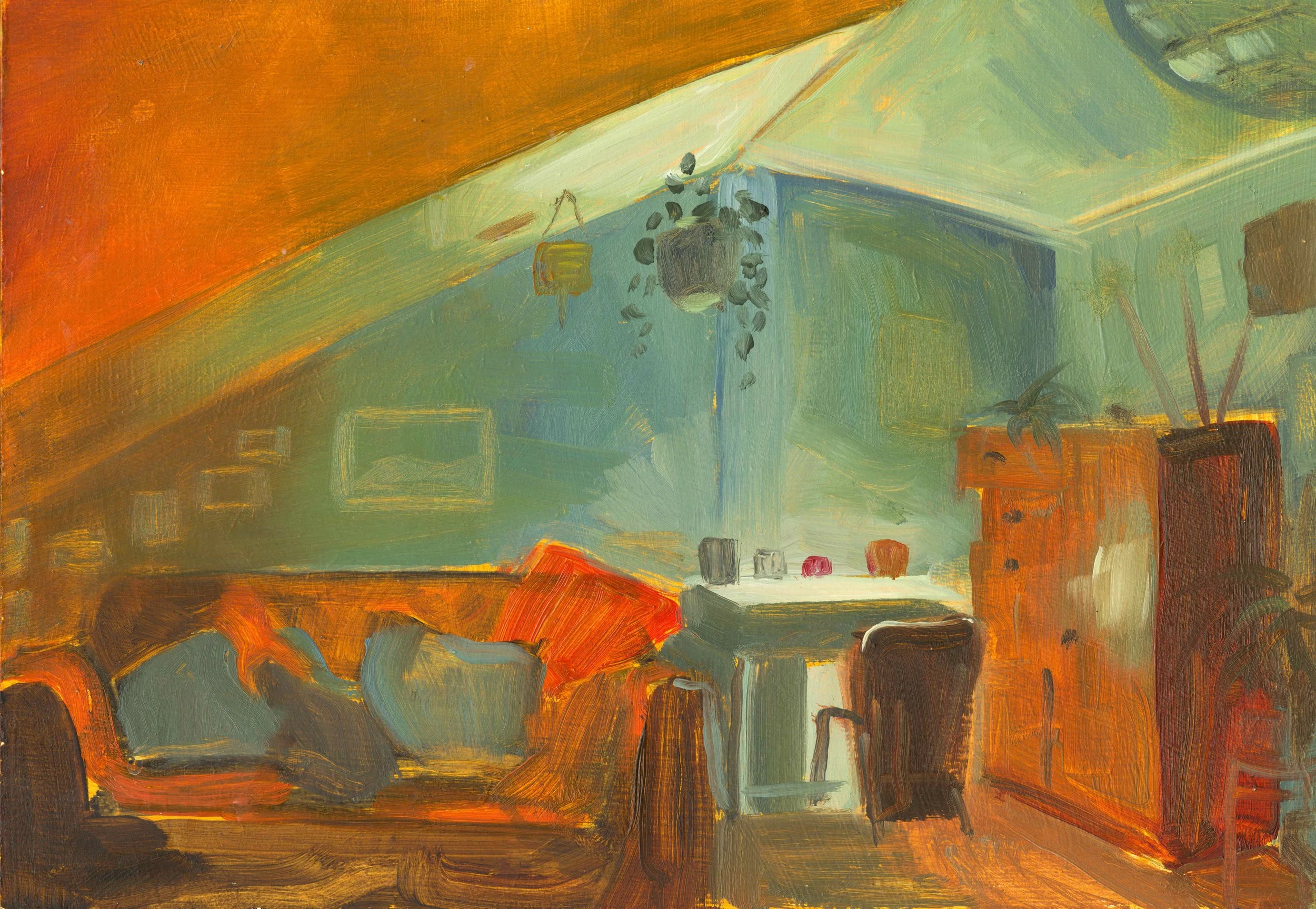 Sophie's Room, Oil on Wood, 21 x 30cm, 2024