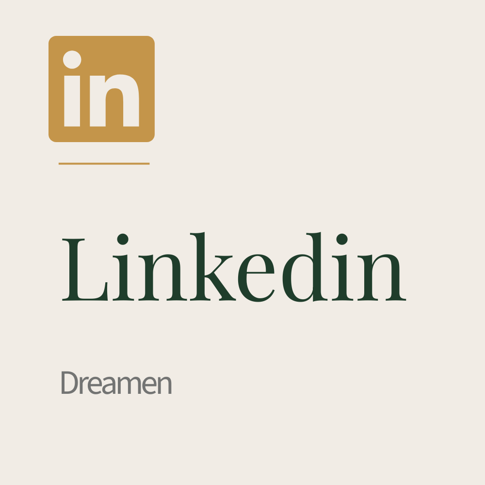LinkedIn logo met de accountnaam 'Dreamen' eronder.