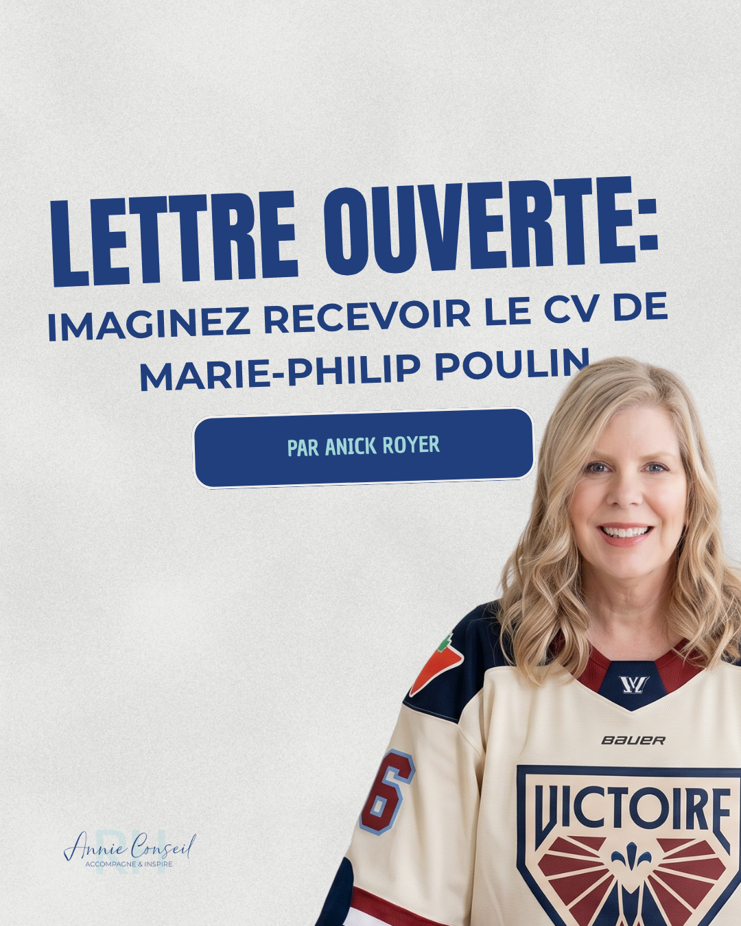 Imaginez recevoir le CV de Marie-Philip Poulin. 