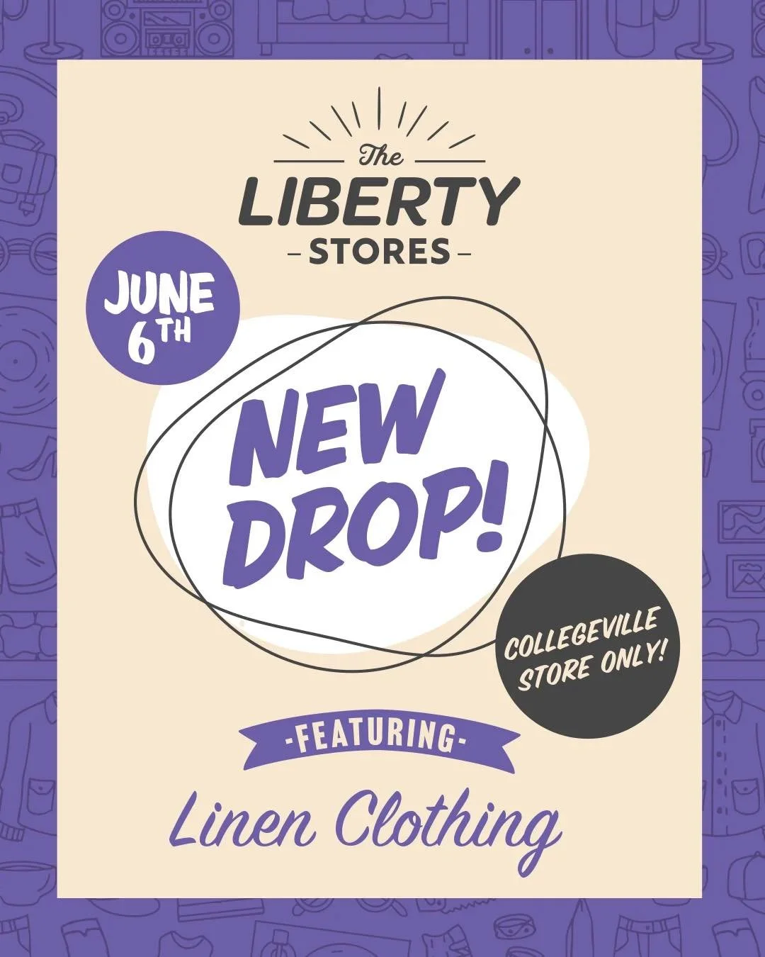 ✨ NEW DROP ALERT ✨

Fresh styles are hitting the racks at our Collegeville location on June 6th! 🌿
This special drop is featuring beautiful linen clothing - perfect for staying cool and stylish all season long. ☀️👗👕

Stop by early for the best fin