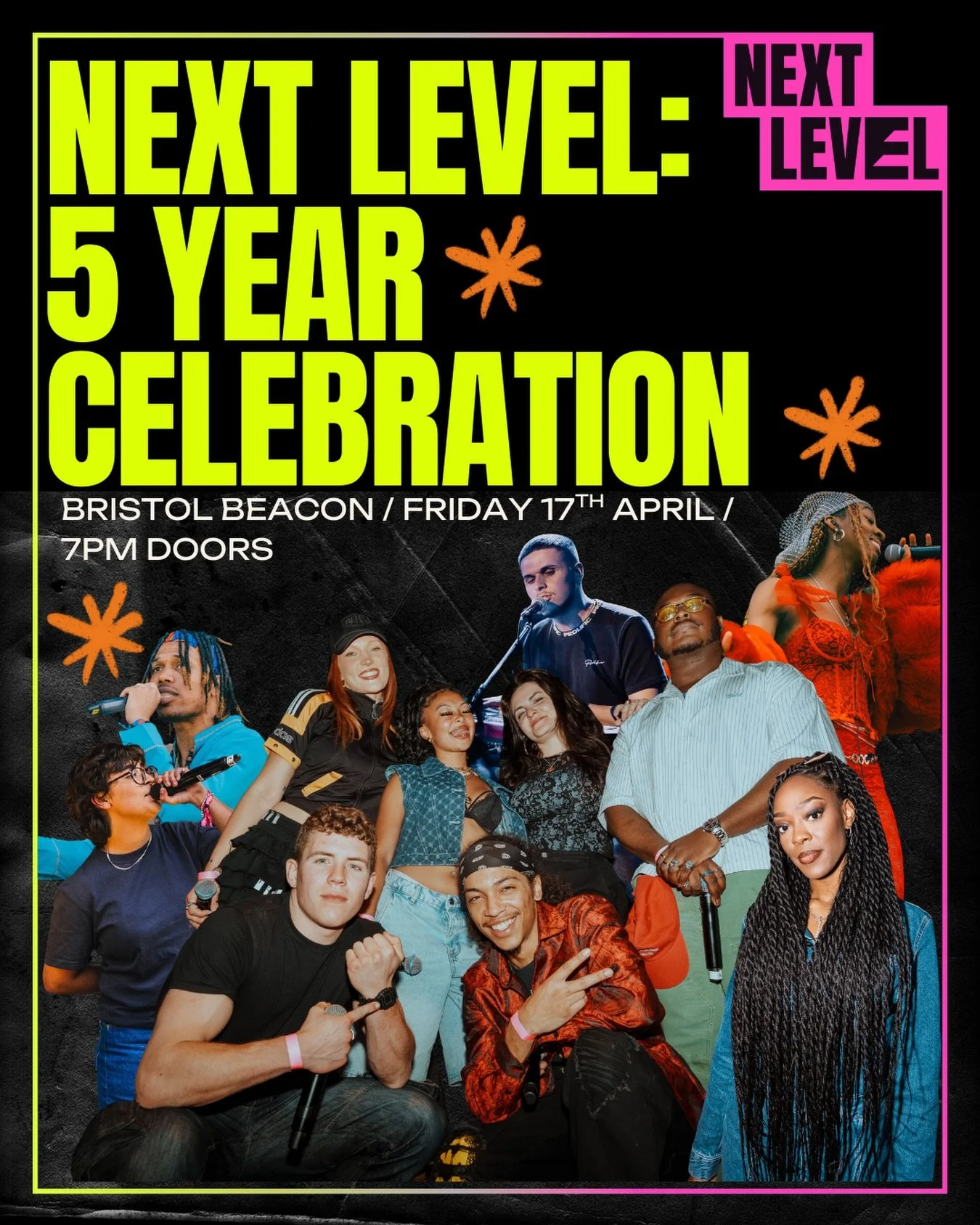The Next Level: 5 Year Celebration brings together live performances from independent artists who have taken part in the Next Level programme ✨

Friday 17th April
Bristol Beacon
7:00pm &ndash; 10:30pm

This special evening will mark five years of Nex