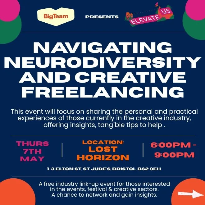 Elevate Us returns with Navigating Neurodiversity and Creative Freelancing&hellip; ✨

Taking place on Thursday 7th May from 6pm - 9pm @losthorizonhq !

This panel will explore how neurodiverse people navigate creative freelancing by sharing the perso