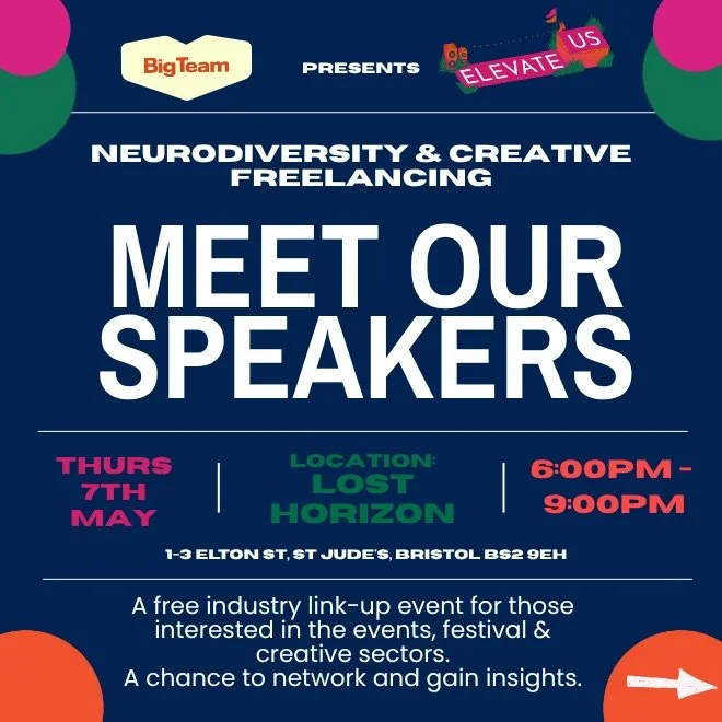 Get to know our speakers for next week&rsquo;s Elevate Us event 👉

We&rsquo;re excited to welcome:
@sid__eternia 
@jessica.yiska (NoteWorthy Access)
@mrheavyhand
Harry from @accessible_events_
Layla Zain Hussein

Free sign-up via the link in our bio