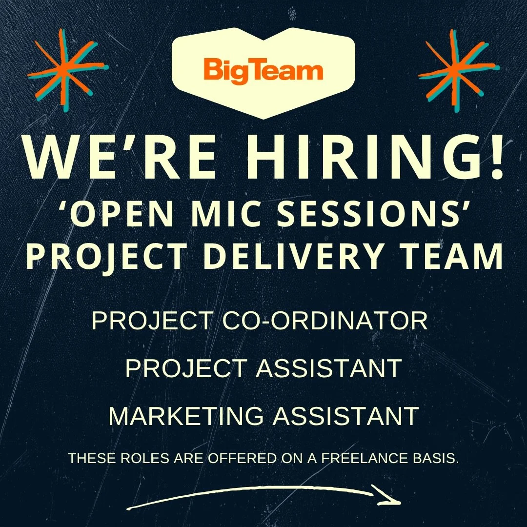 We&rsquo;re hiring for 3 roles on our Open Mic Sessions project 🎤 in collaboration with @themusicworksglos and @ace_cic 
Swipe to find out more 👉

Open Mic Sessions is an opportunity for emerging artists to perform, build confidence, and make conne