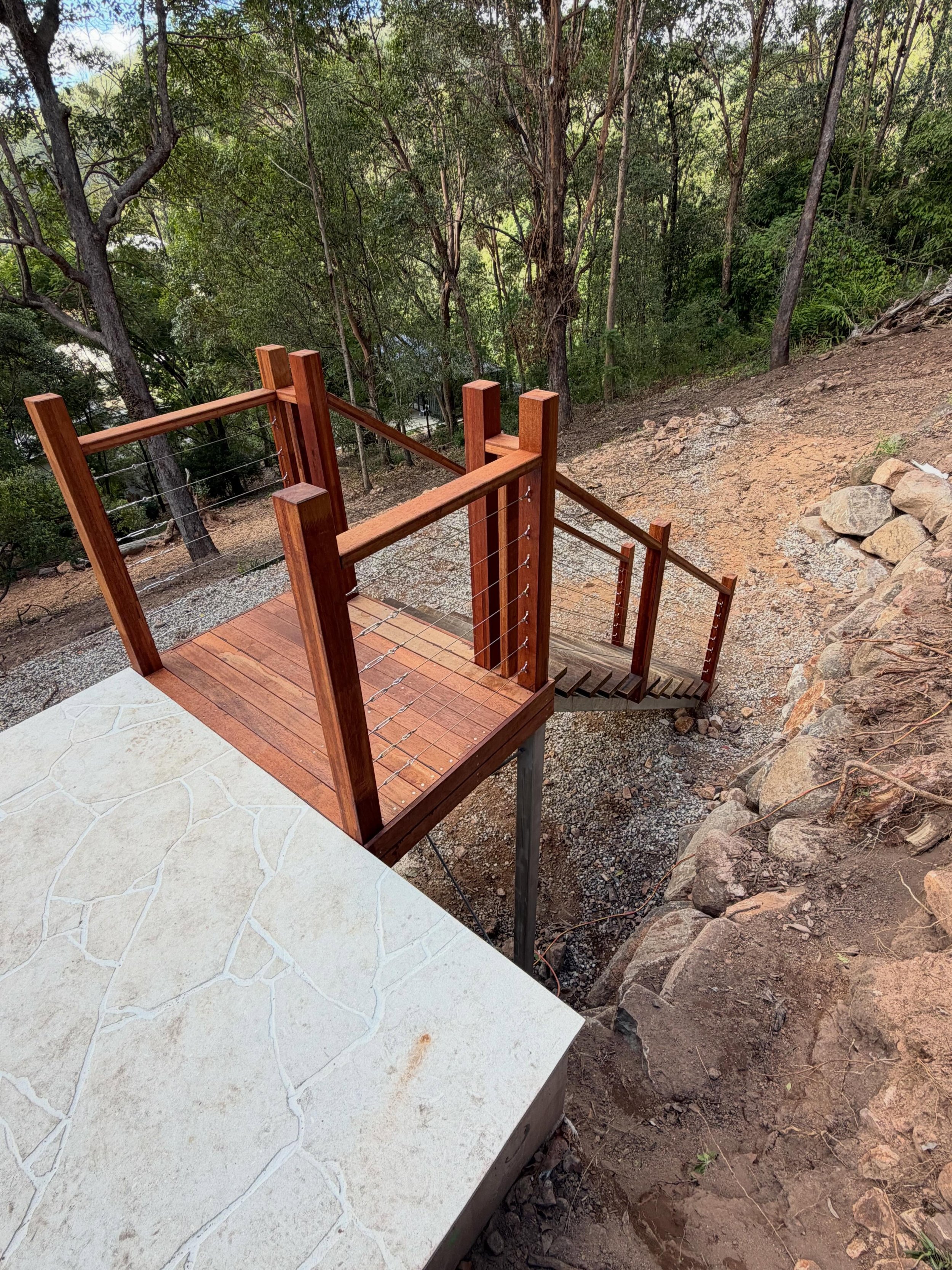 Completed stairs and deck over at the Gap. Looking forward to seeing the finished result of the pool and gardens!