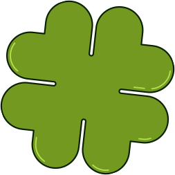 Green four-leaf clover icon.