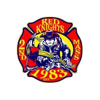 Patch of the Red Knights, motorcycle firefighter club, Auburn, MA