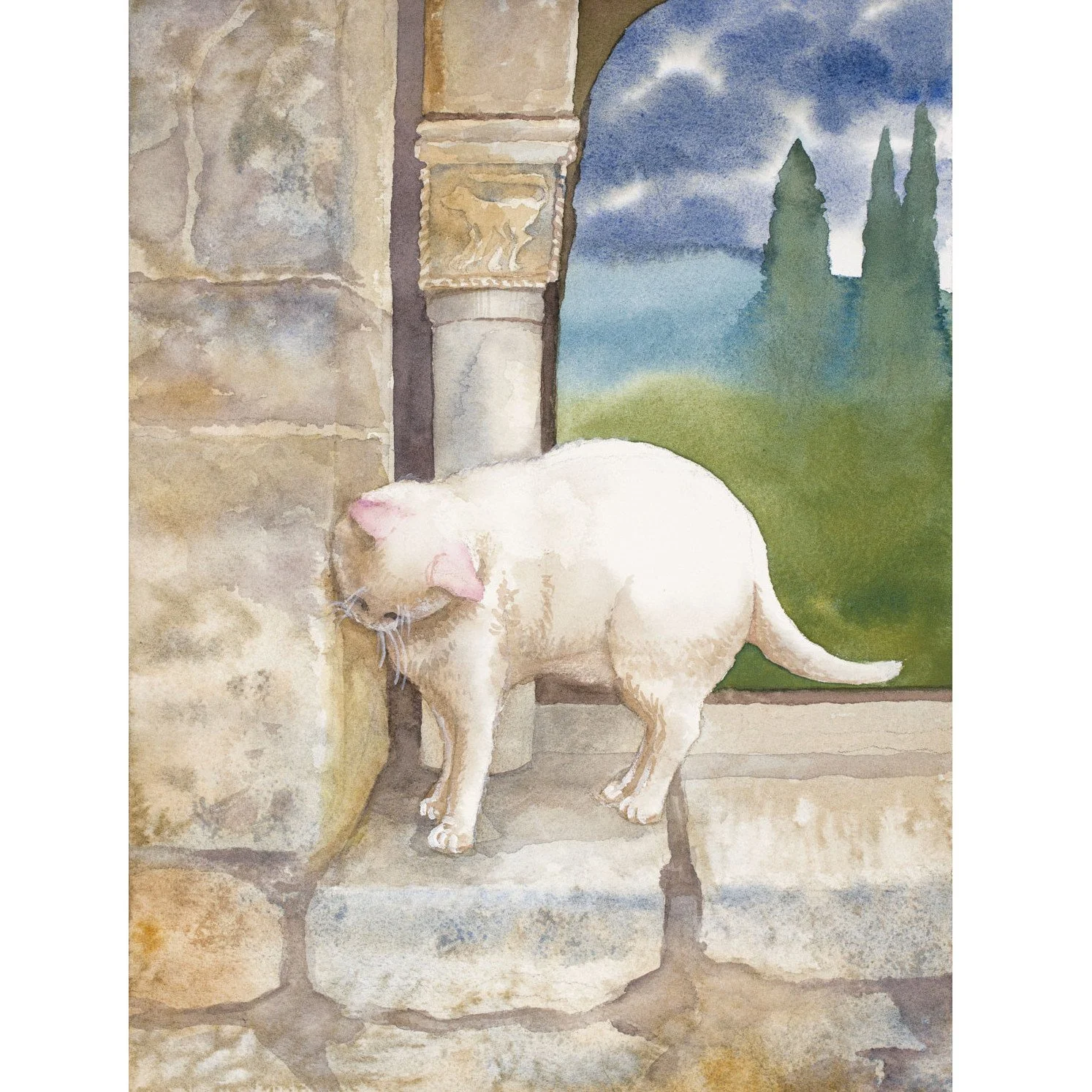 ABBEY CAT ~ 9 x 12" Fine Art Giclée Print on Paper