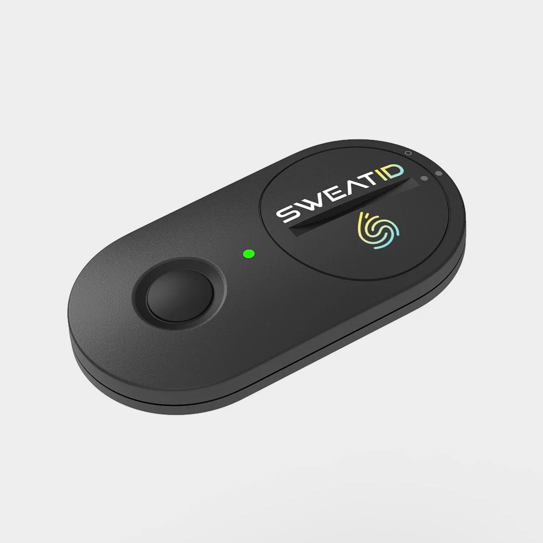 Black IoT device on a light gray background