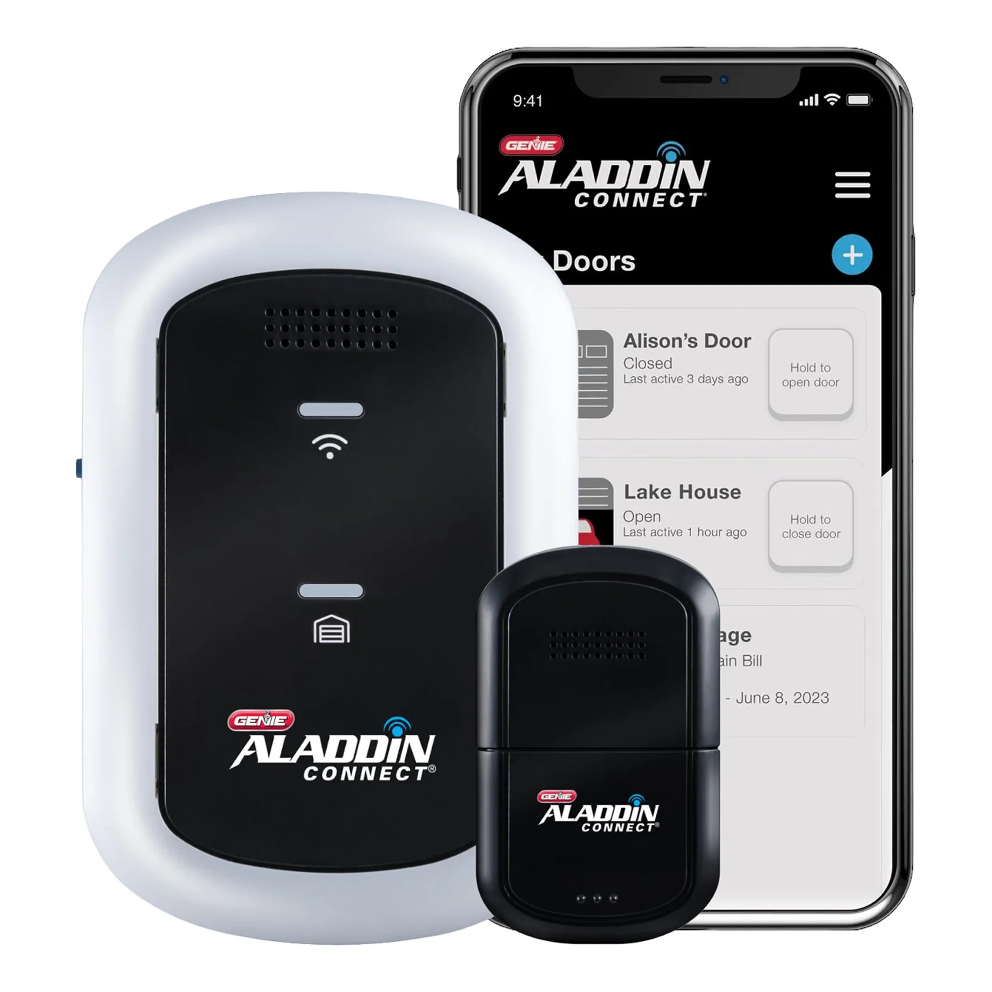 Smartphone with garage door controllers