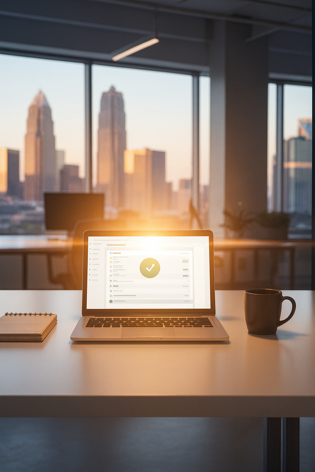Laptop, CLT, Skyline, Organized, Clean, Simple, Into the Light.
