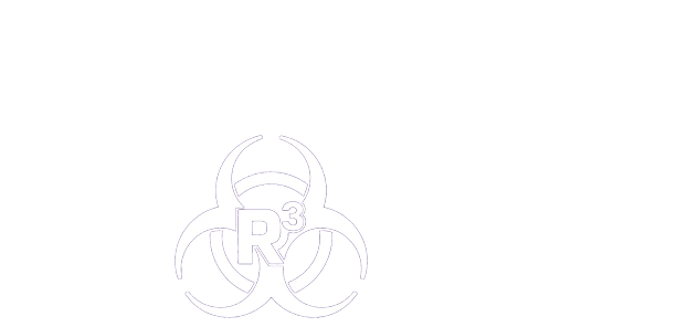 Triple R Decon logo over the outline of the state of Virginia.