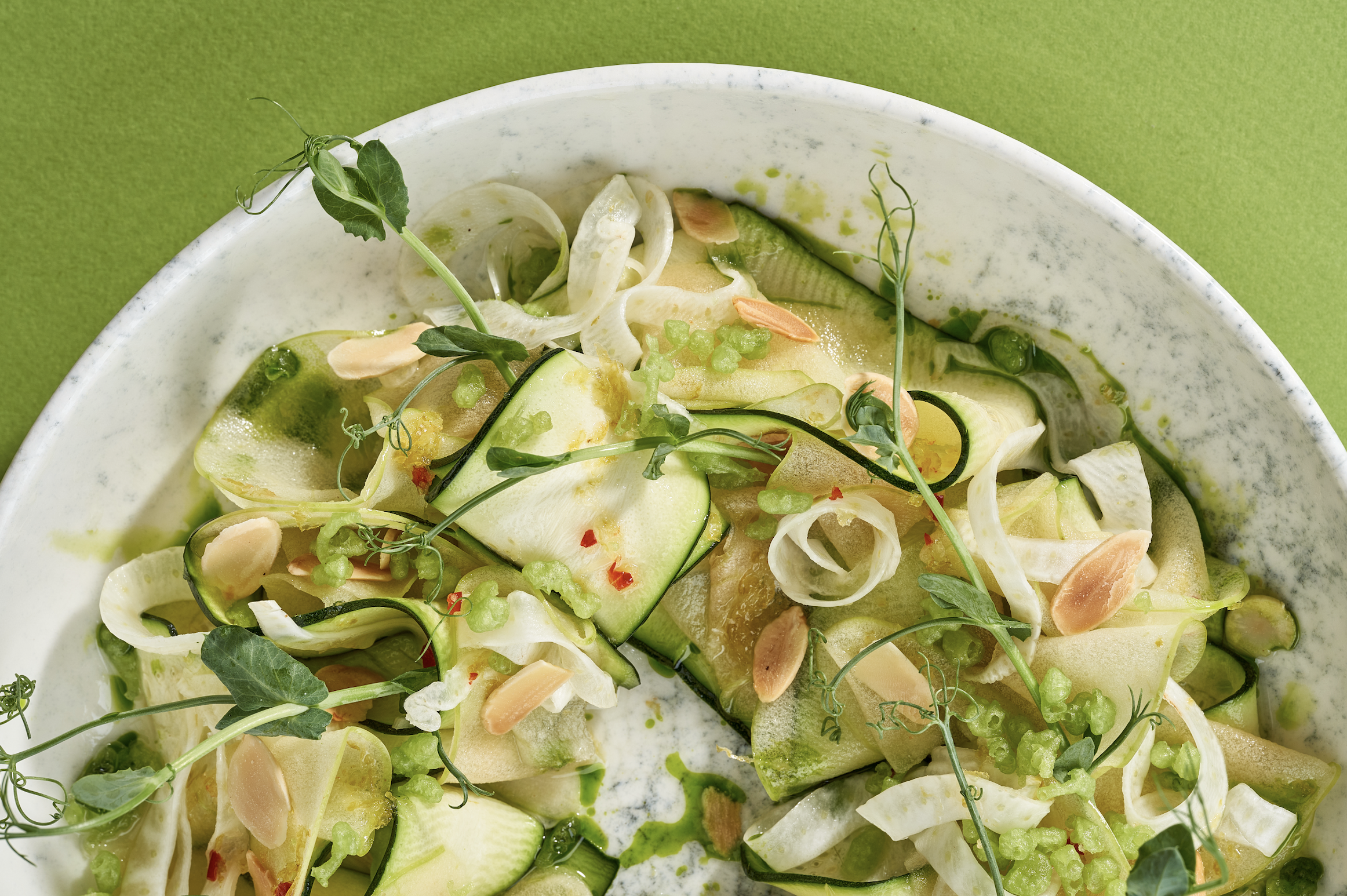 Carpaccio Zucchinni y Pollito