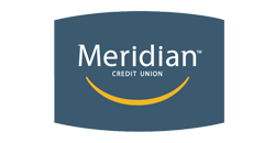 Meridian Credit Union logo on a dark blue background