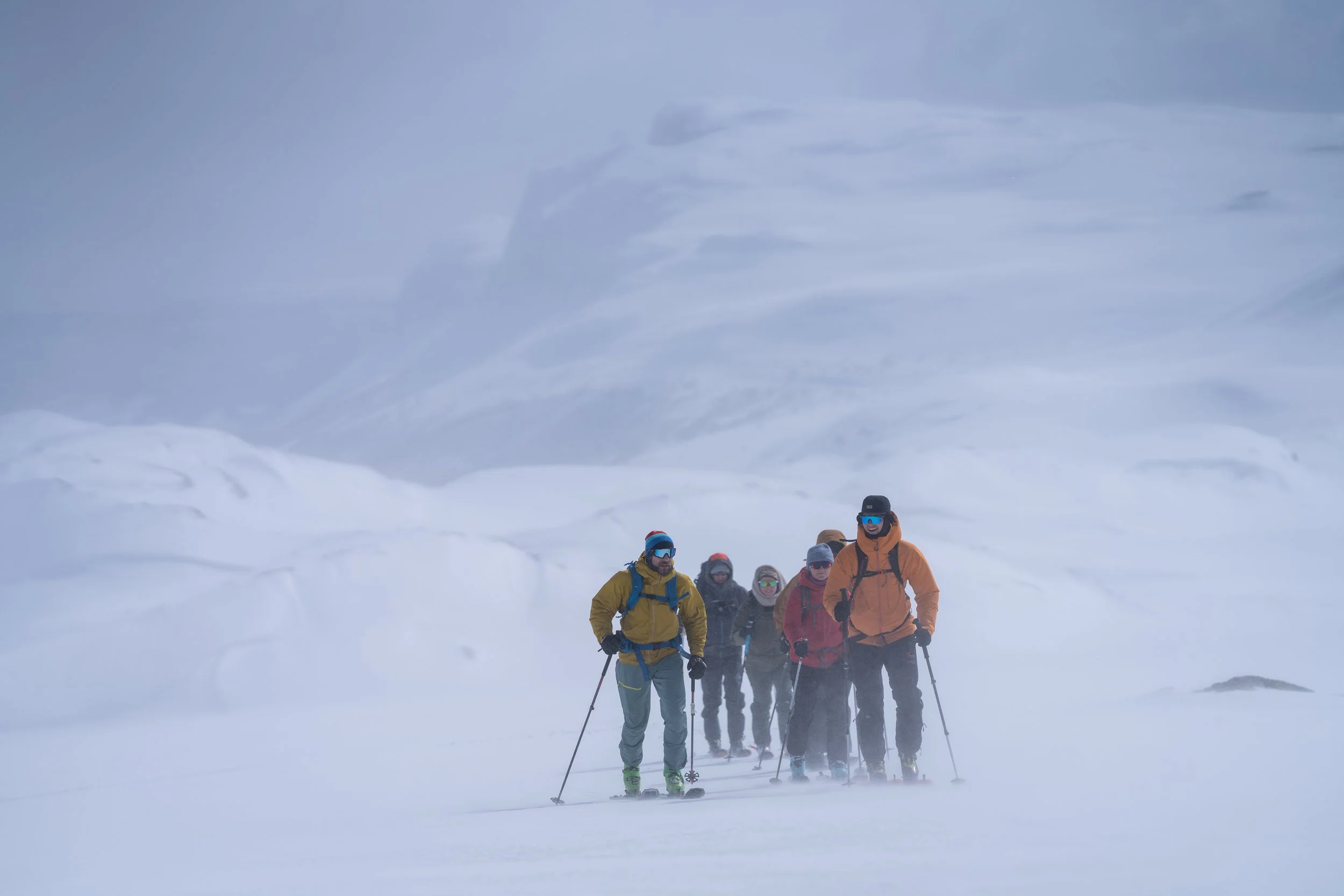 Gruppe på toppturkurs randoné