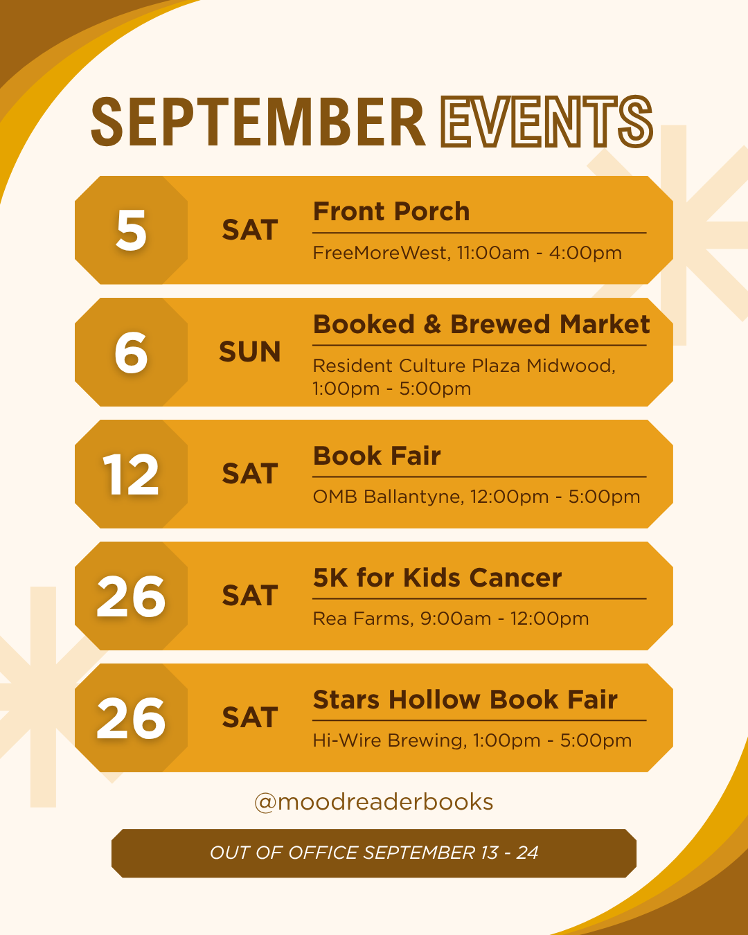 September events schedule