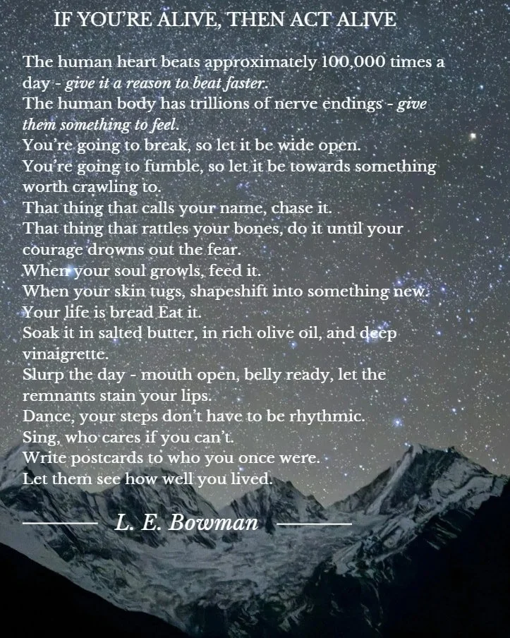 This isn&rsquo;t a poem about becoming better.

It&rsquo;s a permission slip to lean into your aliveness. 

To feel without numbing.
To want without apology.
To move toward the things that wake your body up instead of keeping it quiet.

At Sisu, we b