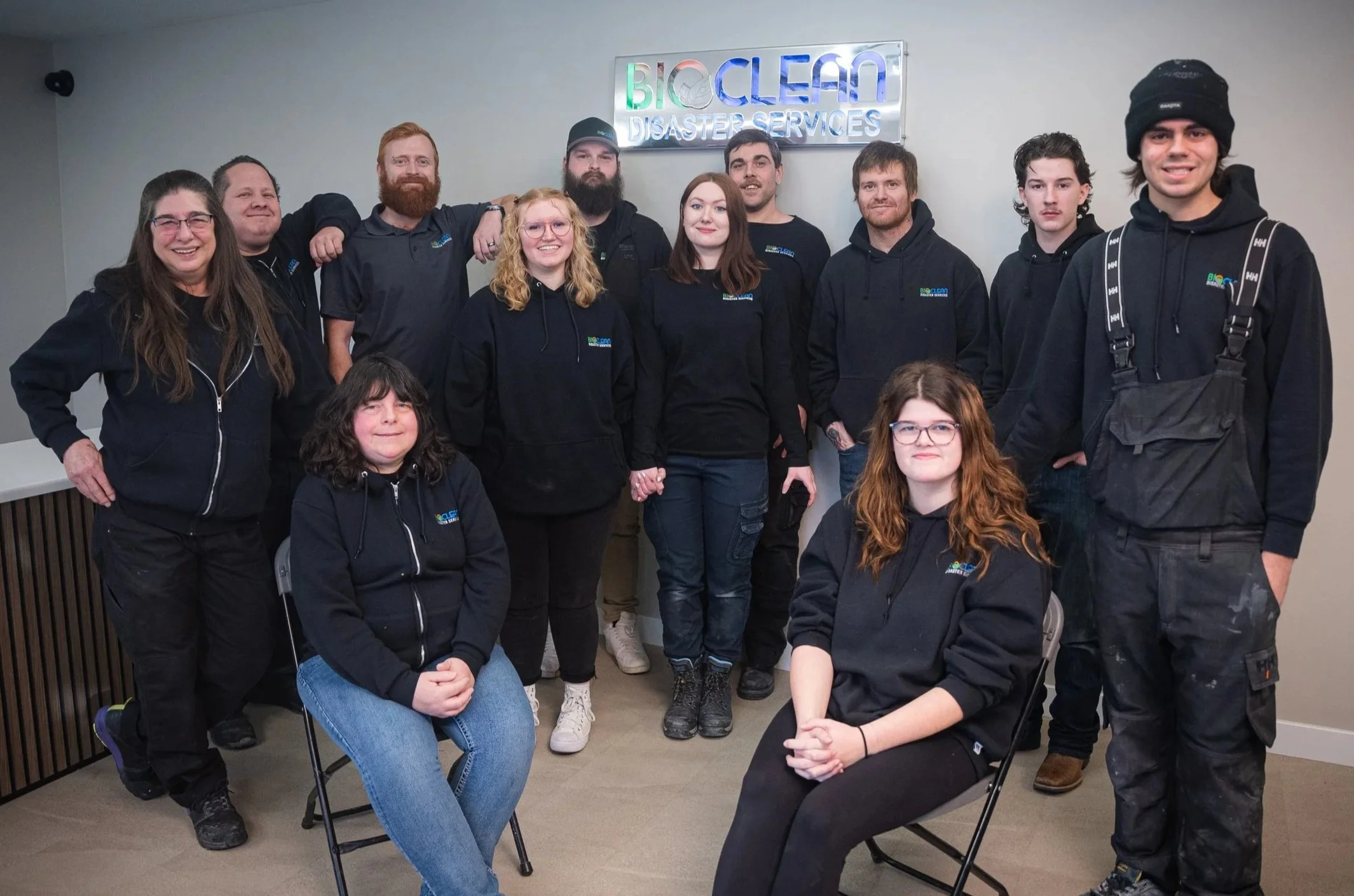 A group photo of the Bioclean Disaster Services' Hazardous Team.