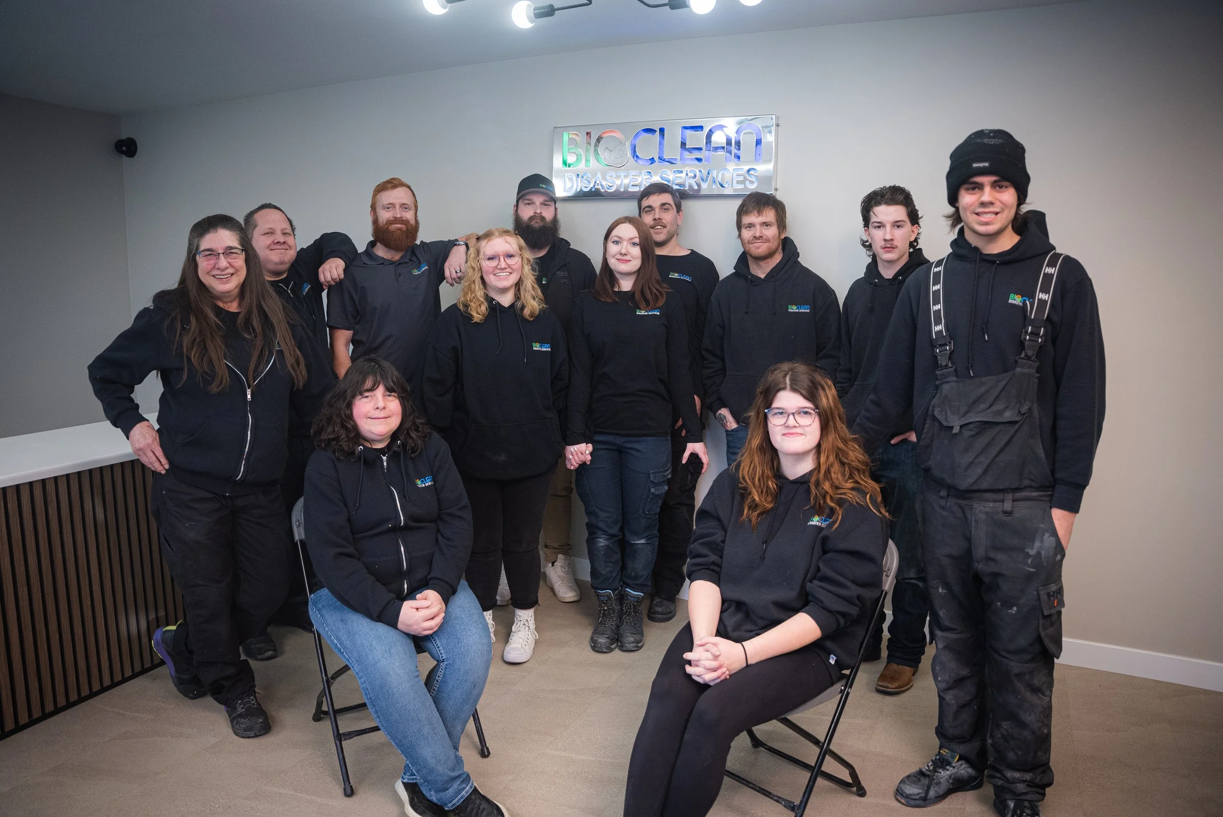 A group photo of the Bioclean Disaster Services' Hazardous Team.