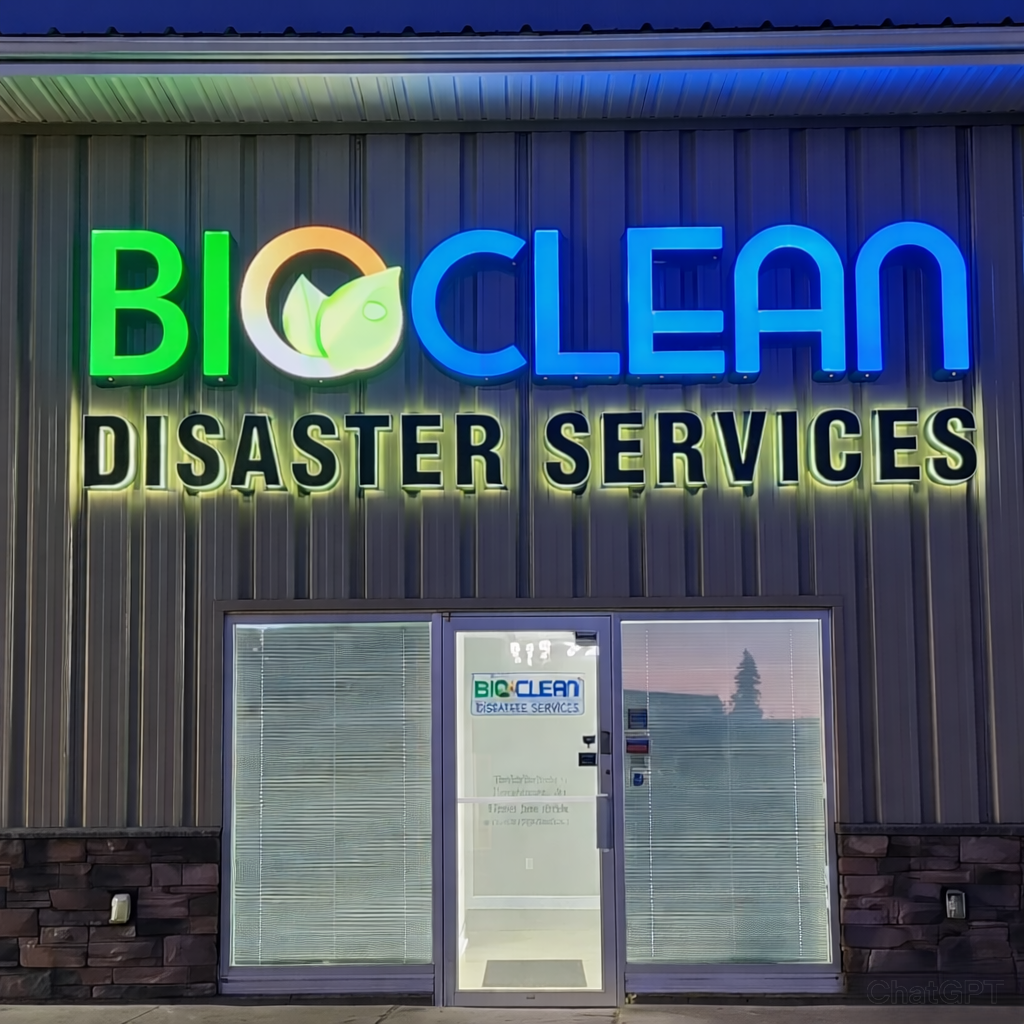 Image of the front of the Bioclean Disaster Services office and shop.