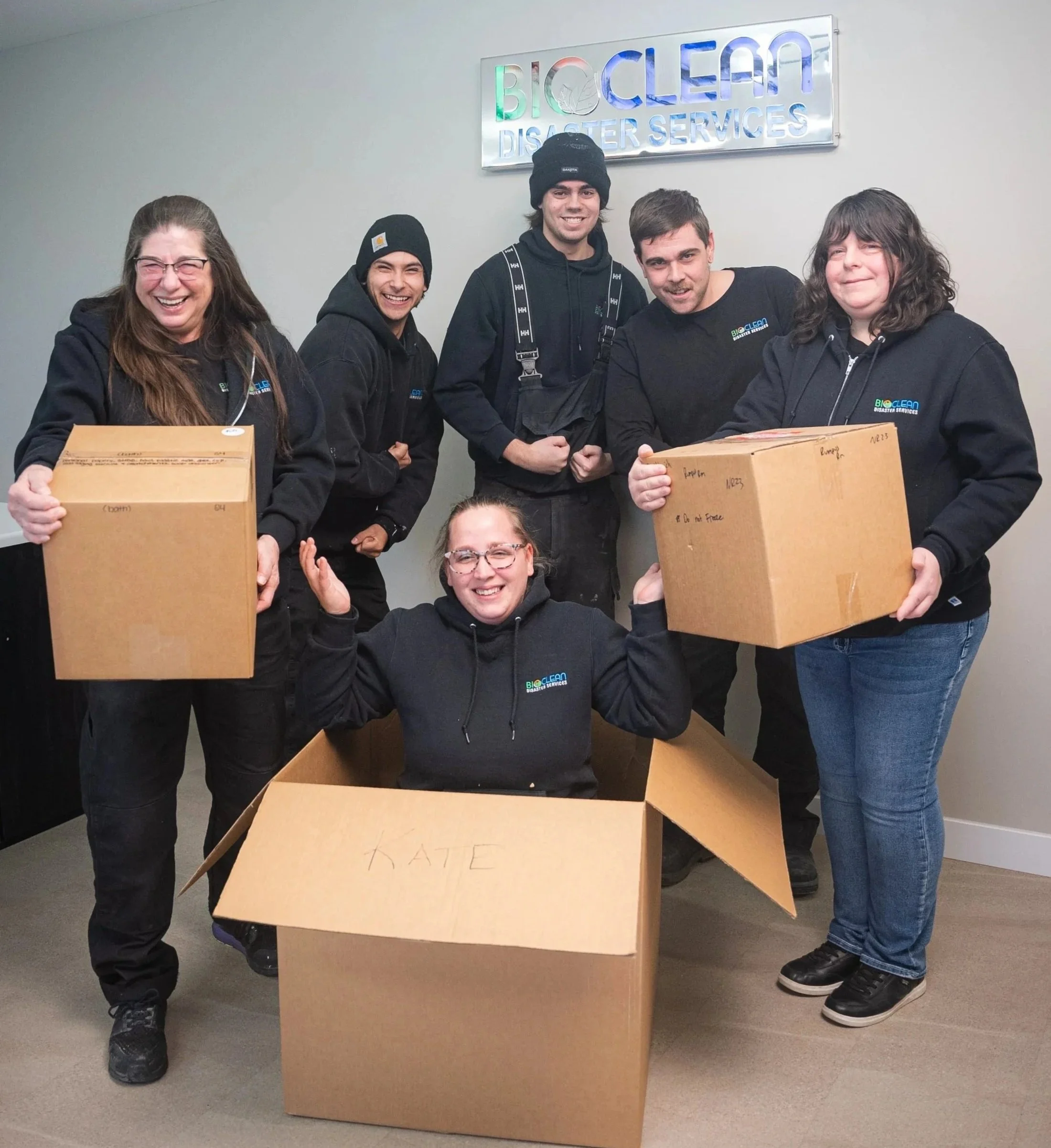 A group photo of the Bioclean Disaster Services' Contents Team.