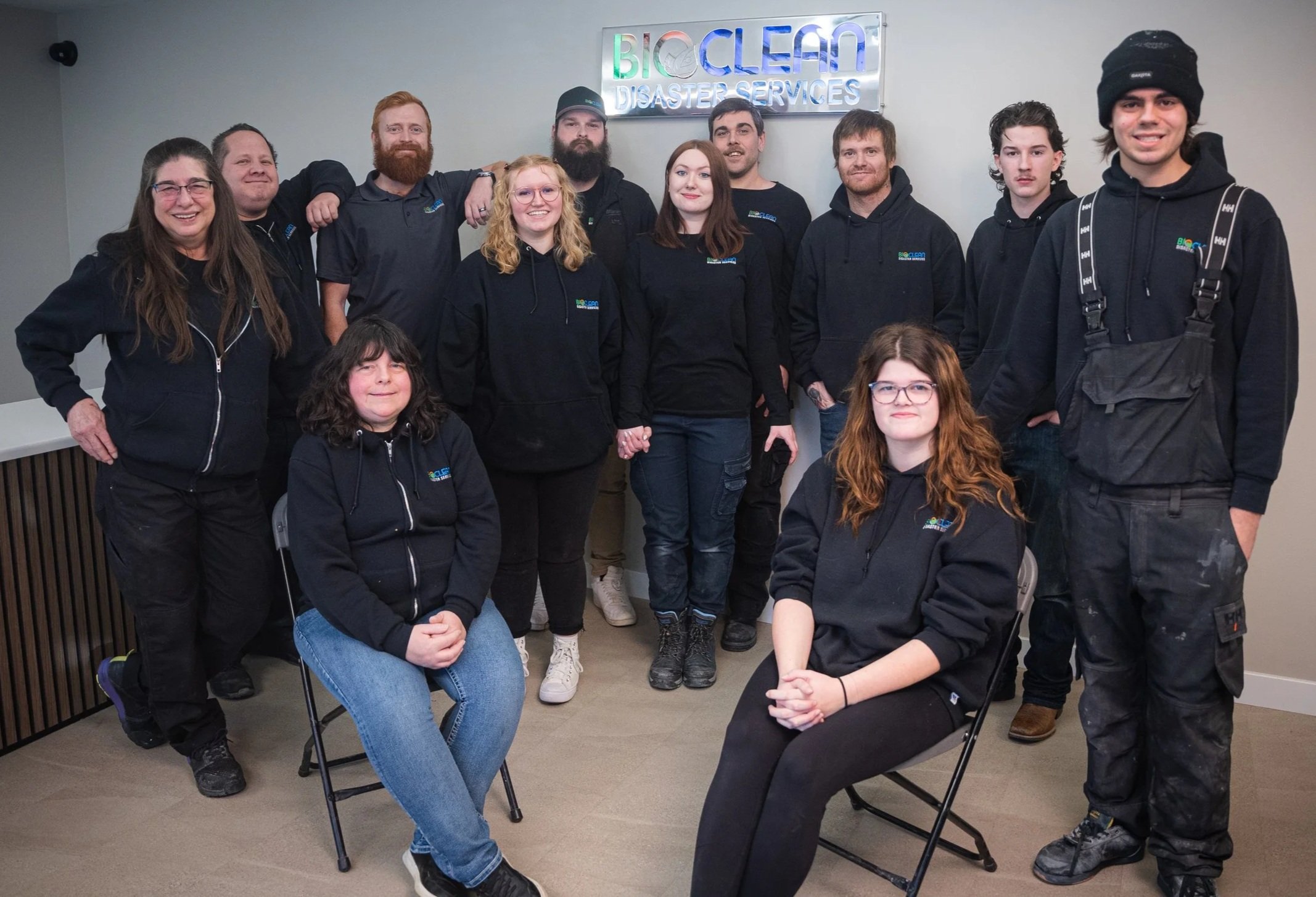 A group photo of the Bioclean Disaster Services' Hazardous Team.