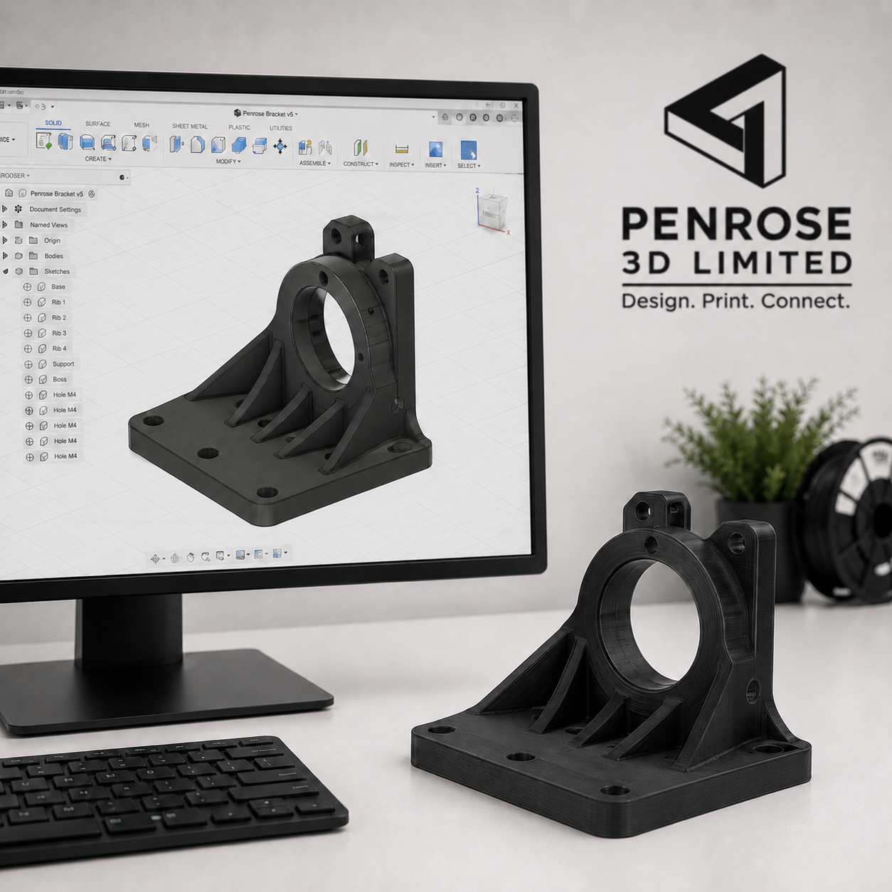 Functional 3D printed engineering prototype manufactured by Penrose 3D