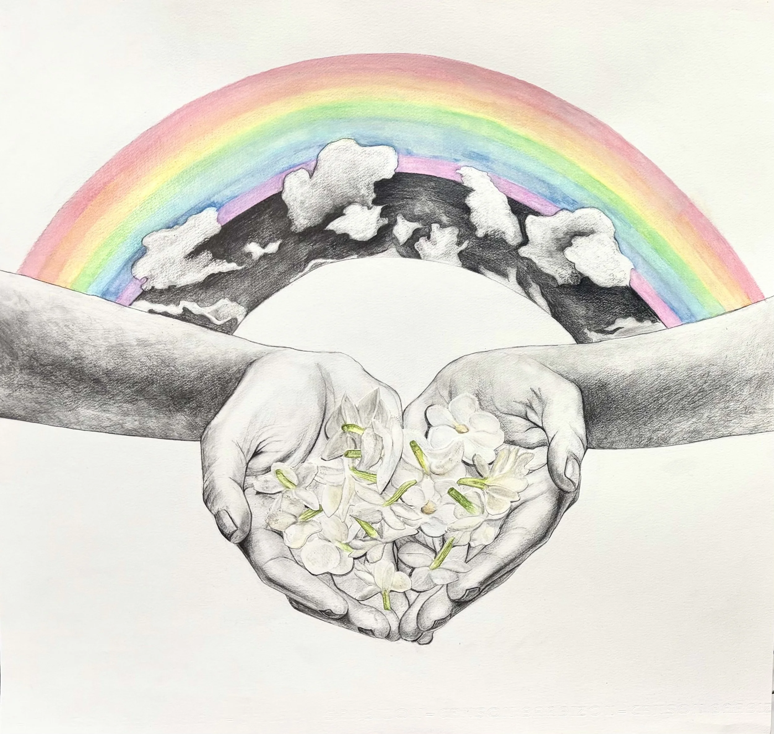 Mixed media on paper by Katerina Papalambrianou