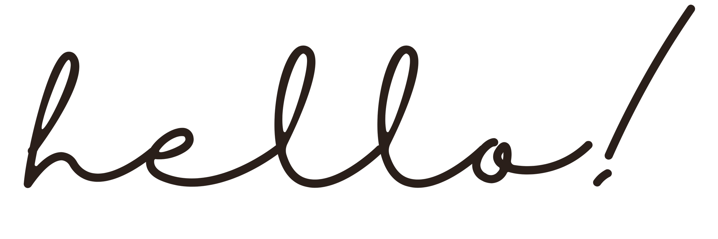 Black cursive text that says 'hello!'