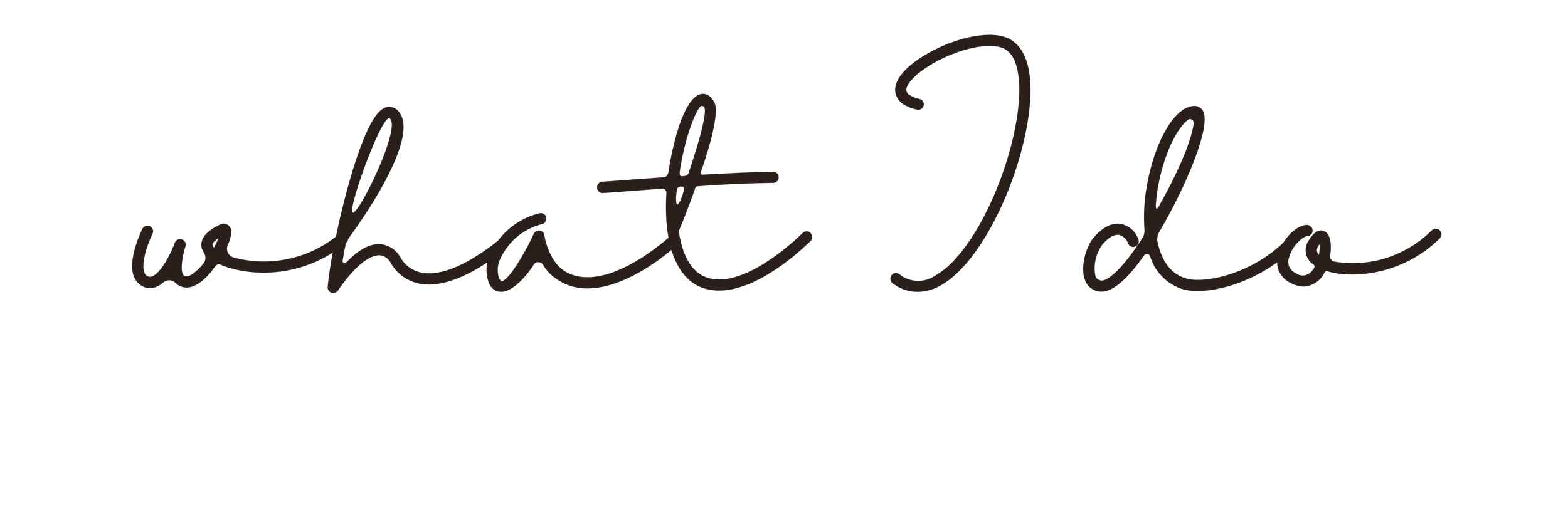 Text that reads 'what I do' in a handwritten style font.