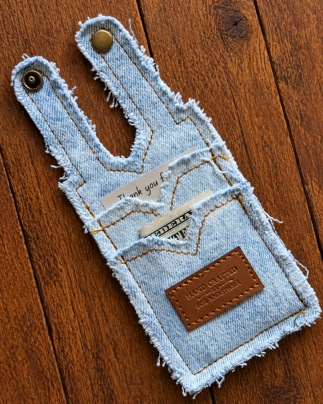 Bleached Denim Boot Wallet